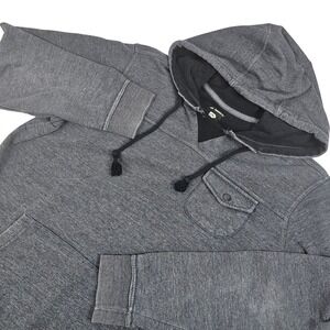 Rusty Men's Pullover Hoodie Gray Long Sleeve‎ Casual Pocket Sweatshirt Large L